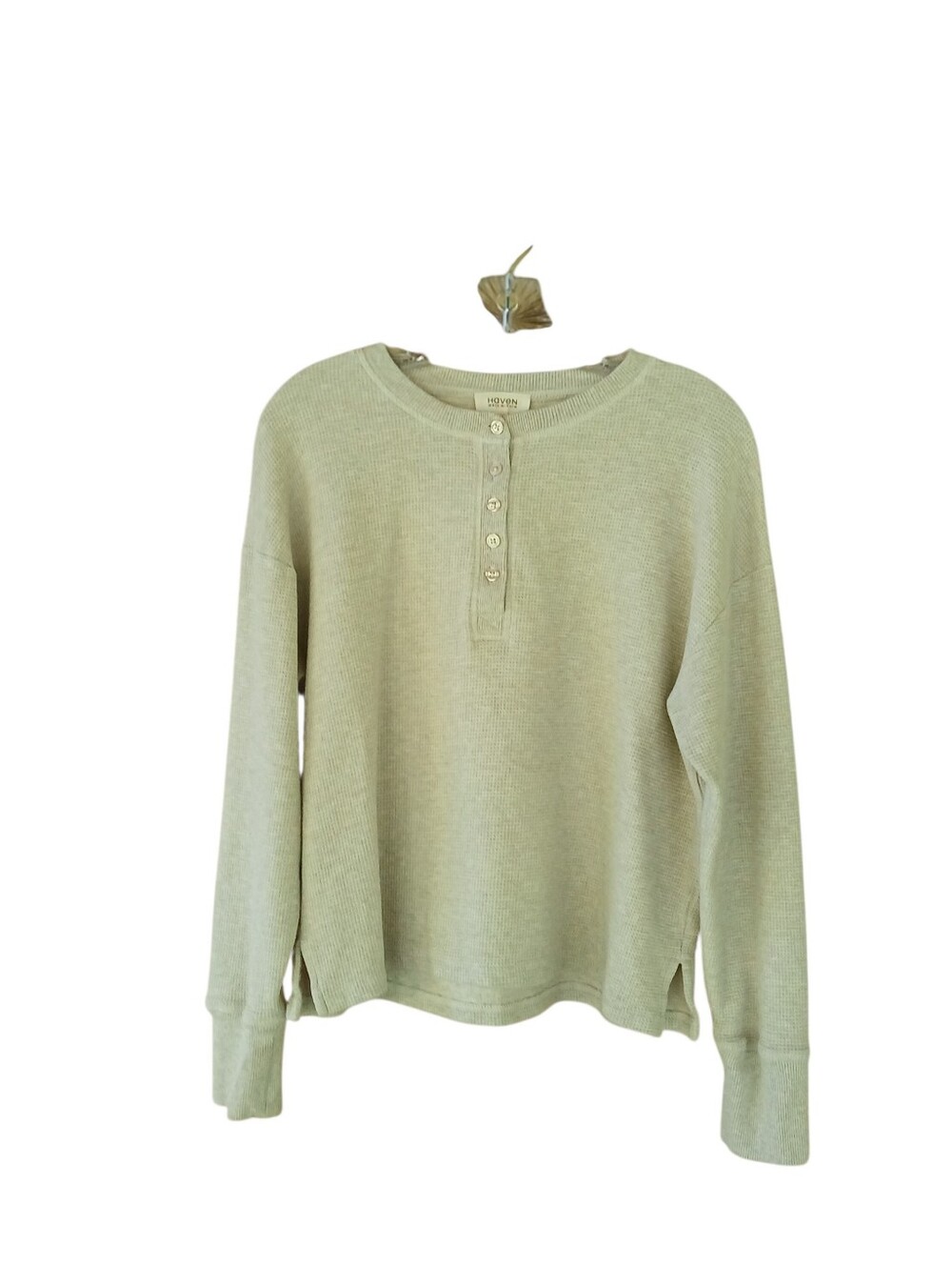 Haven Well Within Oatmeal Organic Cotton Henley Tee Shirt Medium